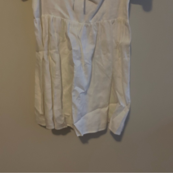 Reformation Malvina Linen Mini Dress White Ivory Puff Sleeve Square Neck 12 NWT - Picture 4 of 15